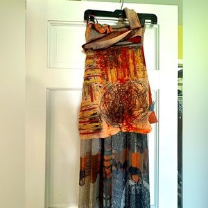 Save The Queen Embroidered Mesh Y2K JPG style dress sheer skirt